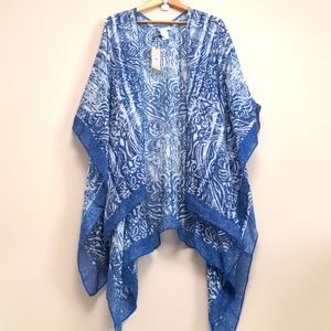 Rebecca Minkoff Blue Patterned Swim Coverup